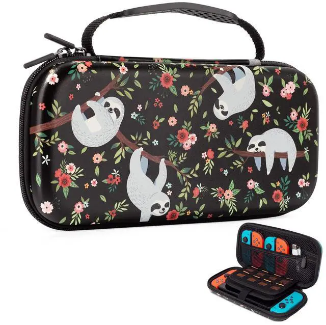 Main image of Vimorco Nintendo Switch OLED Case, Nintendo Switch Case, Carry Cases for Nintendo Switch, Switch Travel Cover for Girls Boys with 16 Game Card Slots, Hard Shell for Console Games & Joy-Con, Sloth