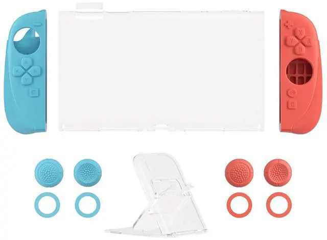 Alt view image 2 of 7 - PlayVital Ranger Protective Case for Nintendo Switch 2 with Stand | Ergonomic Anti-Slip Silicone Grips, Dockable Hard Shell, 4 Thumbstick Caps | Quick-Release-Joycon Full-Body Cover, Blue & Orange