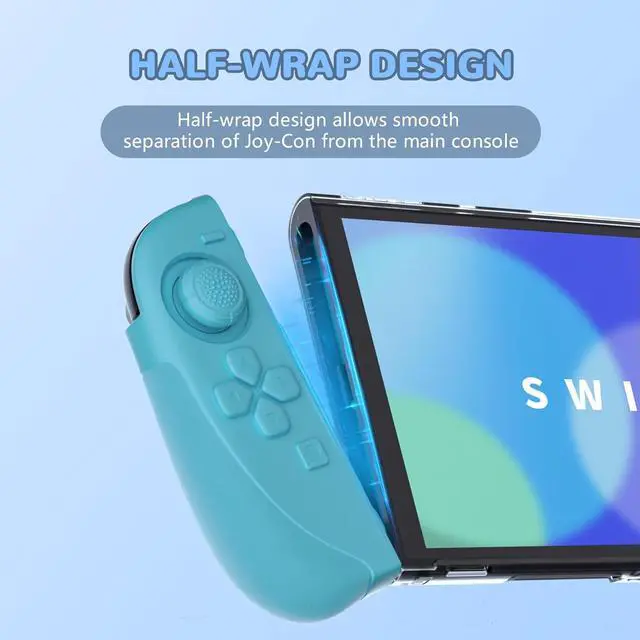 Alt view image 4 of 7 - PlayVital Ranger Protective Case for Nintendo Switch 2 with Stand | Ergonomic Anti-Slip Silicone Grips, Dockable Hard Shell, 4 Thumbstick Caps | Quick-Release-Joycon Full-Body Cover, Blue & Orange