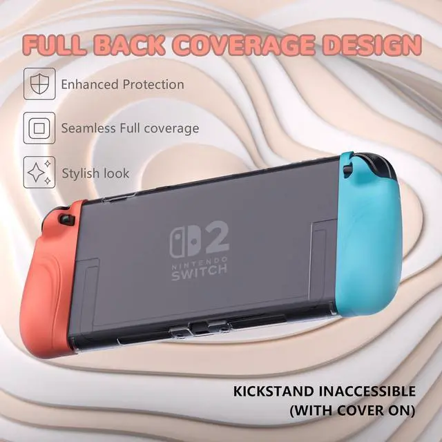 Alt view image 7 of 7 - PlayVital Ranger Protective Case for Nintendo Switch 2 with Stand | Ergonomic Anti-Slip Silicone Grips, Dockable Hard Shell, 4 Thumbstick Caps | Quick-Release-Joycon Full-Body Cover, Blue & Orange