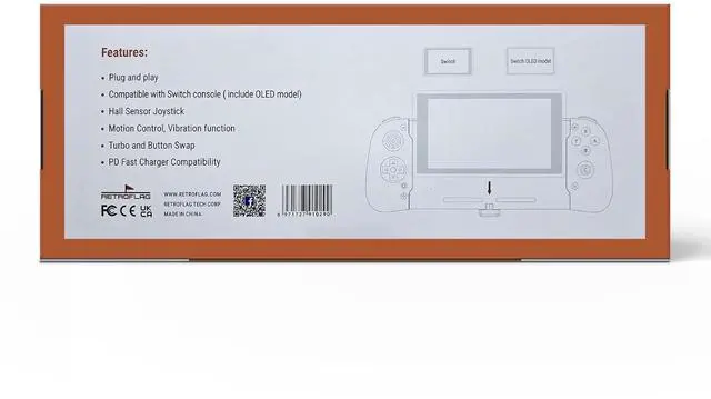 Alt view image 7 of 7 - AKNES RetroFlag Handheld Controller for Nintendo Switch and Switch OLED, Pro Controller One-Piece Joypad, Full-Size Ergonomic design, with Turbo/Vibration/Gyro/Button Swap