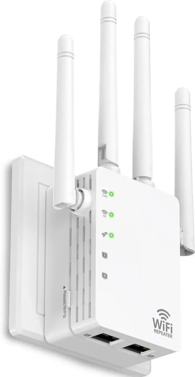 Main image of WiFi Extender, WiFi Extender Signal Booster Dual-Band(5.8G&2.4G) Wireless Repeater Coverage to 12880 sq. ft & 105 Devices, 1-Tap Setup, Supports Ethernet Port, Faster Speed