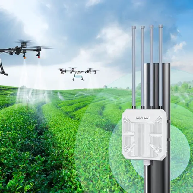 Alt view image 2 of 7 - WAVLINK AX1800 Outdoor WiFi 6 Extender, IP67 Weatherproof Outdoor Access Point, High Power Long Range WiFi Extender Signal Booster, 4x8dBi Antennas, Compatible Starlink for Farm, Yard, RV, Campsite