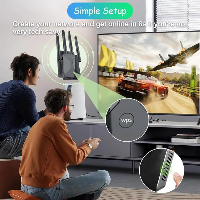 Alt view image 3 of 7 - WiFi Extender Signal Booster for Home: Internet Repeater Long Range Covers Up to 50+ Devices and 9998 Sq.ft