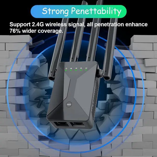Alt view image 4 of 7 - WiFi Extender Signal Booster for Home: Internet Repeater Long Range Covers Up to 50+ Devices and 9998 Sq.ft