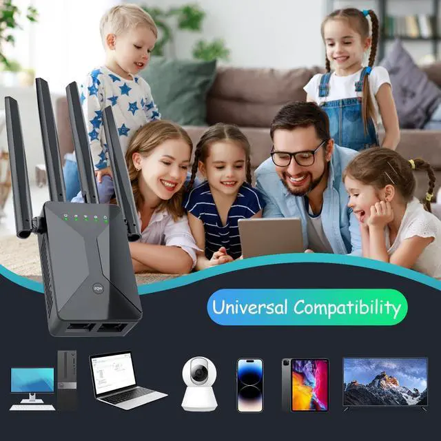 Alt view image 7 of 7 - WiFi Extender Signal Booster for Home: Internet Repeater Long Range Covers Up to 50+ Devices and 9998 Sq.ft
