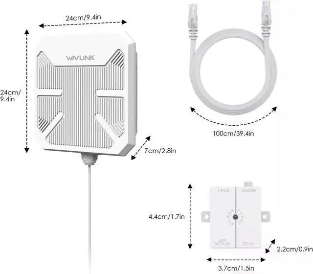 Alt view image 7 of 7 - AX3000 WiFi 6 Outdoor Access Points, IP67 Waterproo Outdoor WiFi Extender Long Range with PoE, High Power WiFi Signal Booster /3Km Coverage, Supports Up to 256 Devices for Farm Backyard, RV