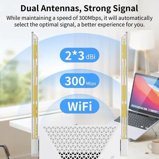 Alt view image 4 of 6 - 2025 Fastest WiFi Extender Signal Booster - Coverage Up to 9999 sq. ft, Easy Setup, Long Range WiFi Extender, Ethernet Port & Access Point, and Stable Internet Performance with 60+ Devices