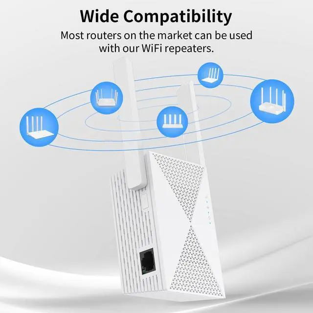 Alt view image 6 of 6 - 2025 Fastest WiFi Extender Signal Booster - Coverage Up to 9999 sq. ft, Easy Setup, Long Range WiFi Extender, Ethernet Port & Access Point, and Stable Internet Performance with 60+ Devices
