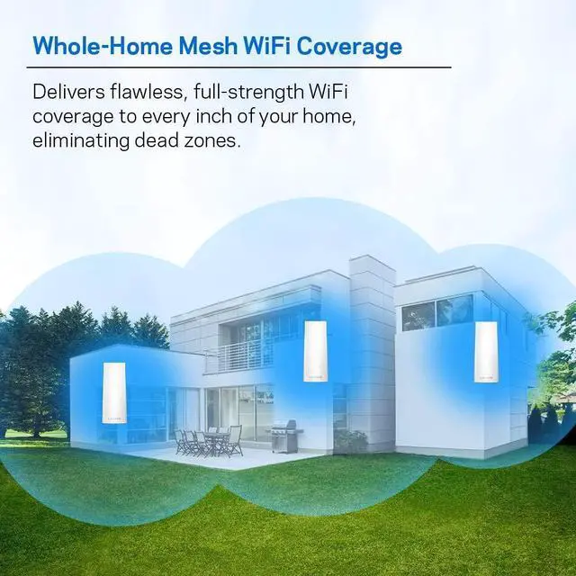 Alt view image 2 of 6 - Linksys Velop Mesh Home WiFi System, 6,000 Sq. ft Coverage, 60+ Devices, Speeds up to (AC2200) 2.2Gbps - WHW0303