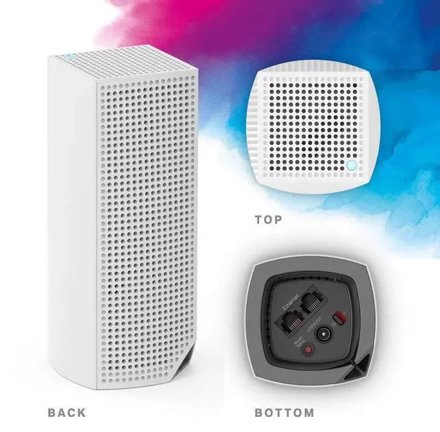 Alt view image 3 of 6 - Linksys Velop Mesh Home WiFi System, 6,000 Sq. ft Coverage, 60+ Devices, Speeds up to (AC2200) 2.2Gbps - WHW0303
