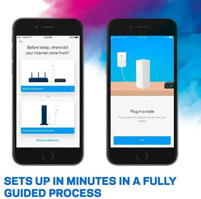 Alt view image 5 of 6 - Linksys Velop Mesh Home WiFi System, 6,000 Sq. ft Coverage, 60+ Devices, Speeds up to (AC2200) 2.2Gbps - WHW0303
