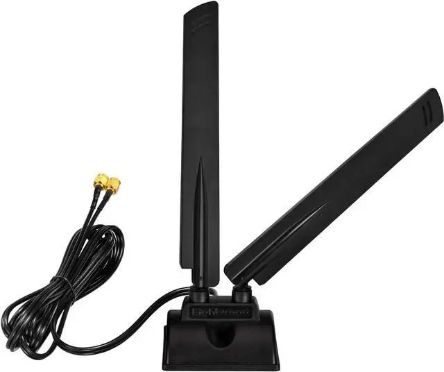 Alt view image 2 of 7 - Eightwood WiFi 6E Antenna Tri-Band 6GHz 5GHz 2.4GHz RP-SMA WiFi Antenna Magnet Mount Base for PC Desktop Computer Motherboard WiFi Bluetooth Card Wireless Router