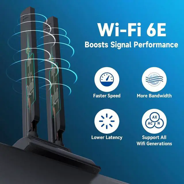 Alt view image 3 of 7 - Eightwood WiFi 6E Antenna Tri-Band 6GHz 5GHz 2.4GHz RP-SMA WiFi Antenna Magnet Mount Base for PC Desktop Computer Motherboard WiFi Bluetooth Card Wireless Router