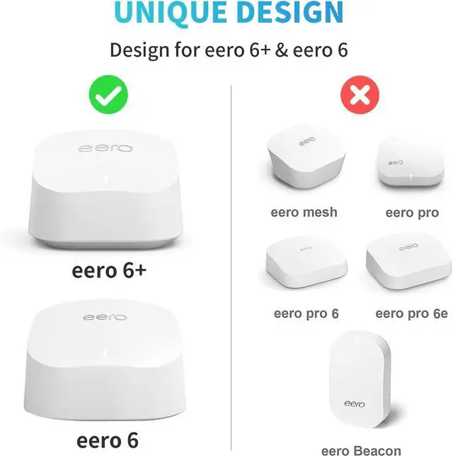 Alt view image 2 of 7 - Wall Mount Holder for eero 6 and for eero 6+ Router Mesh Wi-Fi System  No Messy Wires, Space-Saving Outlet Wall Mount Holder for eero 6 Plus Extender, Stand Bracket for eero 6+ (White-2pcs)