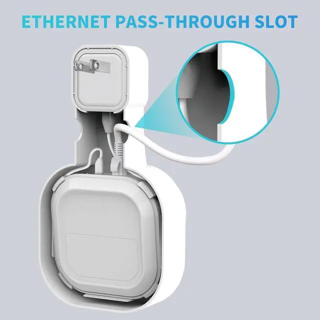 Alt view image 5 of 7 - Wall Mount Holder for eero 6 and for eero 6+ Router Mesh Wi-Fi System  No Messy Wires, Space-Saving Outlet Wall Mount Holder for eero 6 Plus Extender, Stand Bracket for eero 6+ (White-2pcs)