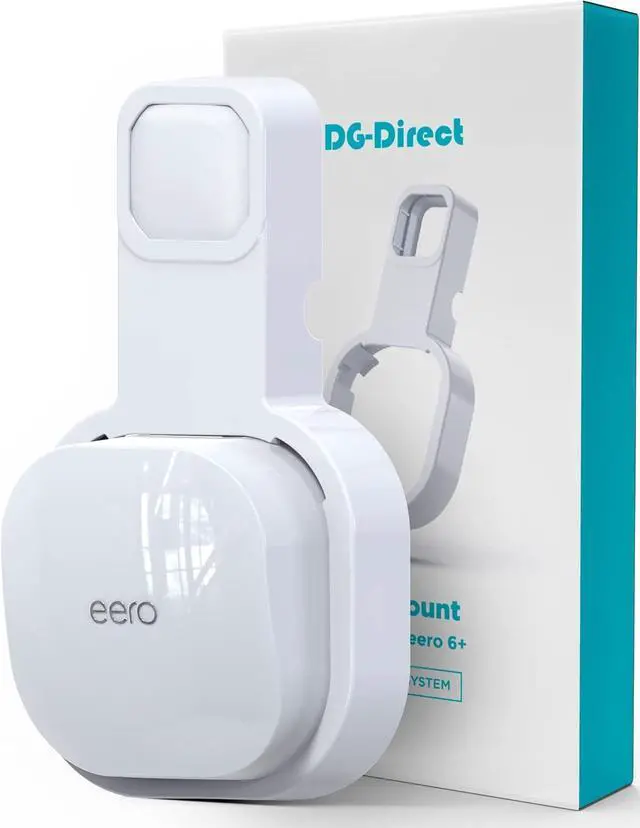 Main image of DG-Direct Wall Mount Holder for eero 6 and eero 6+ Router Mesh Wi-Fi System, No Messy Wires, The Outlet Wall Mount Holder for eero 6 Plus, Stand Bracket for eero 6 Extender Space Saving 1 Pcs