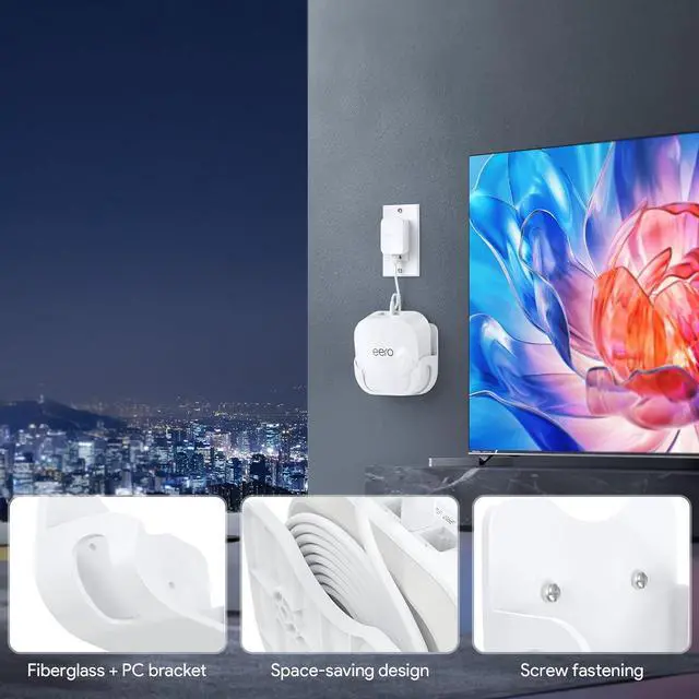 Alt view image 6 of 7 - XLTTYWL eero 7 Wall Mount Kit, erro 7 Mount Bracket Optimize Space&Cable Management Accessories eero WiFi 7 Compatible with eeros 7 Extender Dual-Band Mesh Wi-Fi 7 Router (White, 2 Pack)