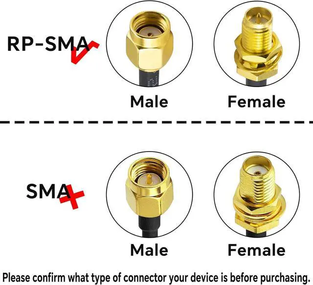 Alt view image 3 of 7 - External WiFi Bluetooth Antenna 22DBI MIMO RP-SMA Male Aerial Antenna and RP-SMA RG174 Extension Cable 10FT for Wireless Router Network Devices PC Camera