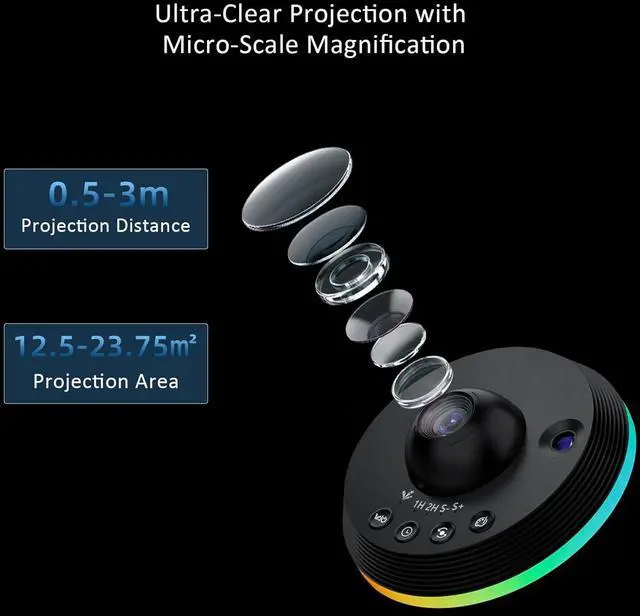 Alt view image 2 of 7 - Galaxy Projector, Star Projector Home Planetarium Space Ceiling Starry Sky Night Light with Light Strip, Meteor and Galaxy Projector for Kid Adult Bedroom Christmas Gift