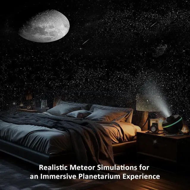 Alt view image 4 of 7 - Galaxy Projector, Star Projector Home Planetarium Space Ceiling Starry Sky Night Light with Light Strip, Meteor and Galaxy Projector for Kid Adult Bedroom Christmas Gift