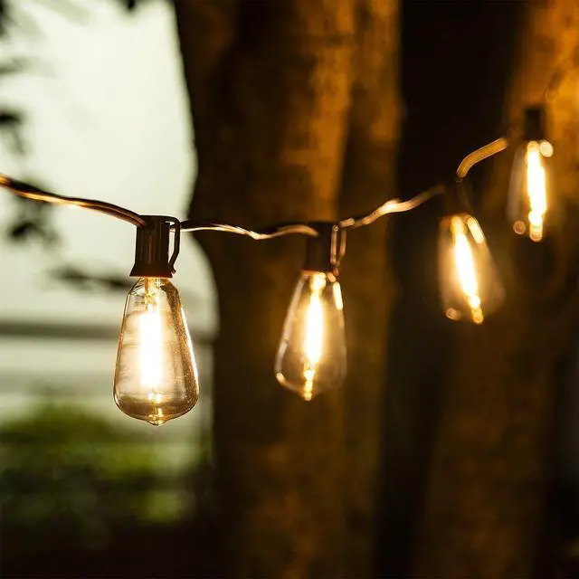 Alt view image 2 of 7 - Vanthylit Outdoor String Lights, 15 FT Patio String Lights with LED Filament Bulb Waterproof Lights Retro Vintage Edison Bulbs for Backyard Patio Bistro Party Garden Connectable