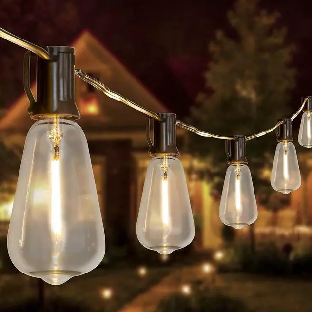 Alt view image 7 of 7 - Vanthylit Outdoor String Lights, 15 FT Patio String Lights with LED Filament Bulb Waterproof Lights Retro Vintage Edison Bulbs for Backyard Patio Bistro Party Garden Connectable