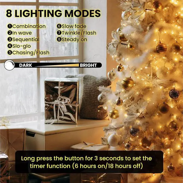 Alt view image 2 of 7 - Dailyart Fairy Lights Plug in, 1000 Led Fairy Lights with Remote 75Ft Super Long Warm with Timer Small Twinkle Light Waterproof String Light for Bedroom Outdoor Indoor,Gold Wire