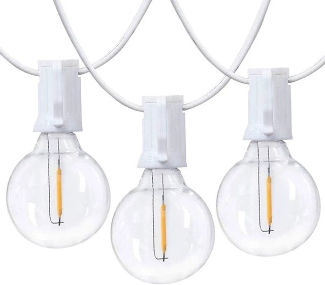 Main image of 25Ft LED String Lights with 27 Shatterproof LED Clear Globe Bulbs, Indoor&Outdoor String Lights for Patio, Garden, Backyard, Bistro, Pergola, Tents, Gazebo Decor, White Wire