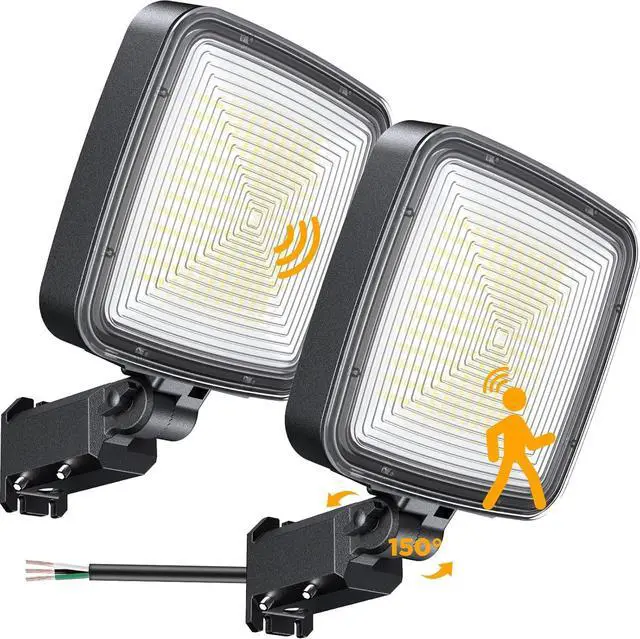 Main image of 150W 2 Pack Motion Sensor Flood Light Outdoor, 20000LM Parking Lot Light with Dusk to Dawn Photocell, LED Barn Light 150° Adjustable Security Lights, 6500K for Garage Yard Farmhouse