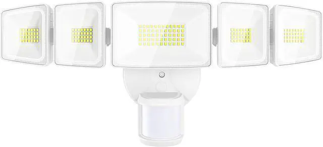 Main image of Onforu 120W 12000LM LED Security Lights Motion Sensor Outdoor, Dusk to Dawn Flood Lighting, 5 Heads 360° Wide Angle Illumination, 6500K IP65 Waterproof Hardwired Floodlight Motion Detection (White)