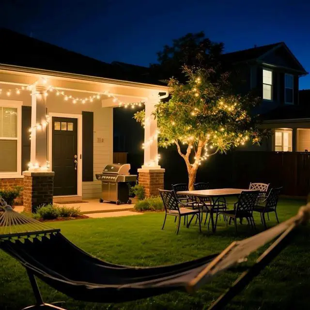 Alt view image 2 of 7 - LUCKY SHINE 150 LED Warm White Christmas Lights, UL Certified 50 FT Green Wire String Lights, for Indoor and Outdoor Party, Garden, Patio, Wall, Trees.