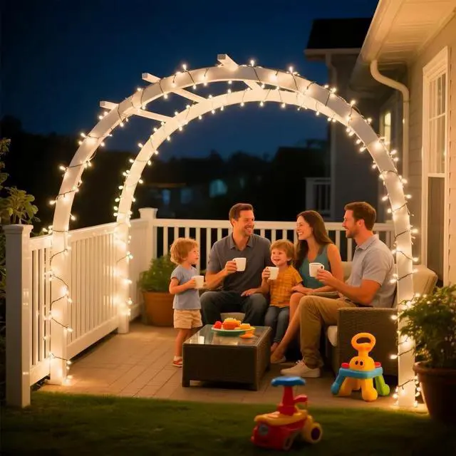 Alt view image 5 of 7 - LUCKY SHINE 150 LED Warm White Christmas Lights, UL Certified 50 FT Green Wire String Lights, for Indoor and Outdoor Party, Garden, Patio, Wall, Trees.