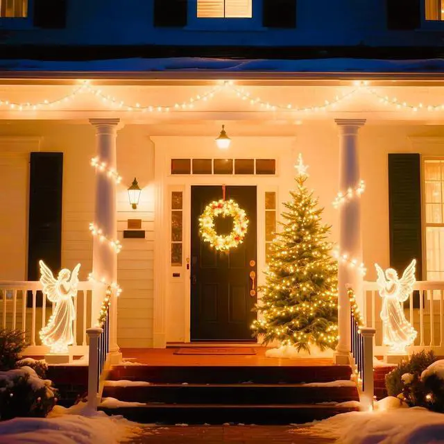 Alt view image 6 of 7 - LUCKY SHINE 150 LED Warm White Christmas Lights, UL Certified 50 FT Green Wire String Lights, for Indoor and Outdoor Party, Garden, Patio, Wall, Trees.