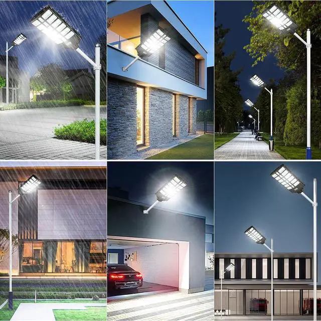 Alt view image 7 of 7 - 16000W Solar Street Lights Outdoor, 100000 Lumens Dusk to Dawn Motion Sensor Security Flood Light with Remote Control, Wireless, Waterproof, Perfect for Garden,Yard, Street, Parking lot