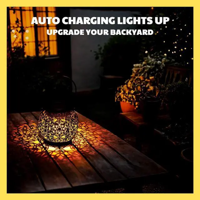 Alt view image 6 of 7 - LeiDrail Solar Lanterns Outdoor Waterproof, Birthday Gifts for Women Mom Grandma, Metal Hanging Solar Lights, Garden Decor for Patio, Porch, Yard, Backyard, Camp, 2 Pack