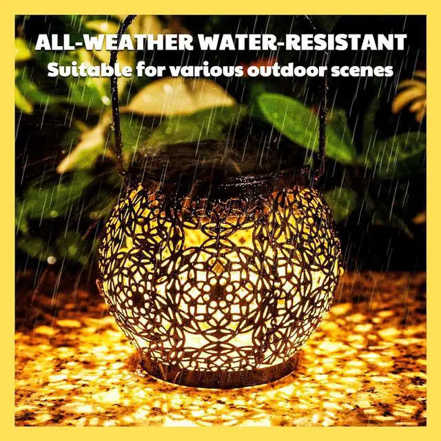 Alt view image 5 of 7 - LeiDrail Solar Lanterns Outdoor Waterproof, Birthday Gifts for Women Mom Grandma, Metal Hanging Solar Lights, Garden Decor for Patio, Porch, Yard, Backyard, Camp, 2 Pack