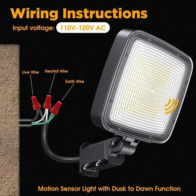 Alt view image 3 of 7 - 150W 2 Pack Motion Sensor Flood Light Outdoor, 20000LM Parking Lot Light with Dusk to Dawn Photocell, LED Barn Light 150° Adjustable Security Lights, 6500K for Garage Yard Farmhouse