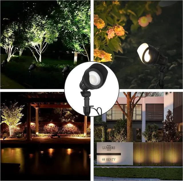 Alt view image 6 of 7 - DEWENWILS LED Low Voltage Landscape Lights, 14W 540LM 3000K 12V Aluminum Outdoor Spotlight, IP65 Waterproof Landscape Lighting for Yard, Garden, House, Tree, Lawn, 4 Pack