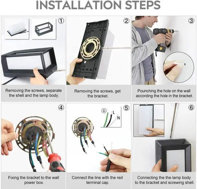 Alt view image 6 of 6 - Porch Lights Outdoor Wall Sconce, 24W 2400LM 5000K Modern LED Porch & Patio Lights, Aluminum Exterior Light Fixture Matt Black IP65 Waterproof for Hallway House Backyard Garage Lighting.