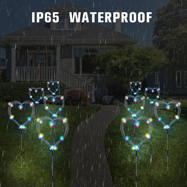 Alt view image 4 of 7 - 6 Pack Solar Garden Lights, Firework Lights, Decorative, 8 Lighting Modes with Remote 120 LED Twinkling Waterproof Landscape Outdoor Decor, for Pathway Backyard Walkway Patio(Colorful)