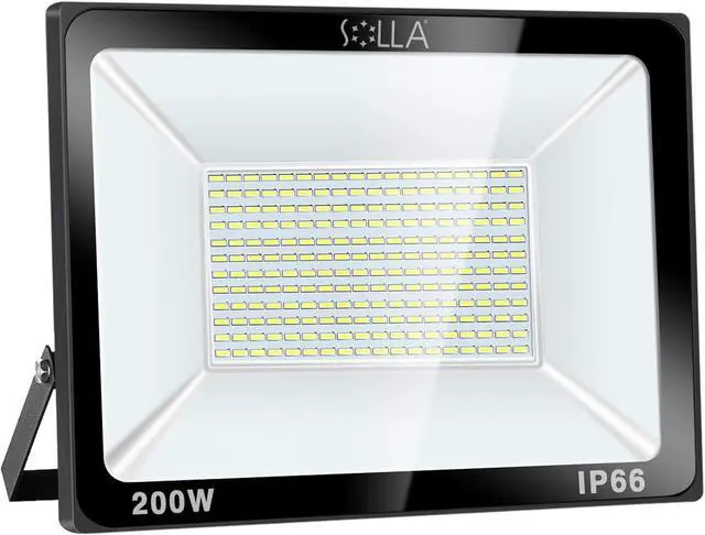 Main image of SOLLA 200W LED Flood Light Outdoor, 20000lm Super Bright Security Light, 1060W Equivalent, 6000K Daylight White, IP66 Waterproof Outside Floodlights, LED Exterior Light for Garage, Garden, Yard