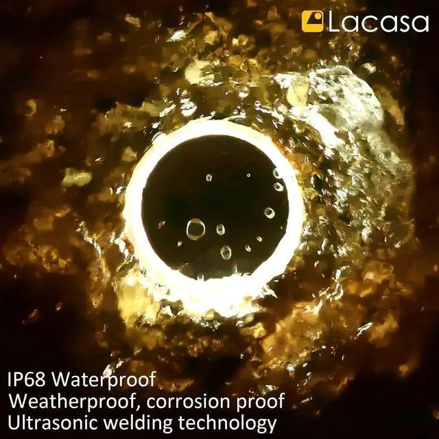 Alt view image 3 of 7 - Lacasa Solar Deck Lights, 4 Pack 30LM Outdoor Solar Powered Step Lights, LED Dock Lights Warm White 2700K Light up All Night IP68 Waterproof Auto ON/Off for Garden Stairs Driveway Pathway Lighting