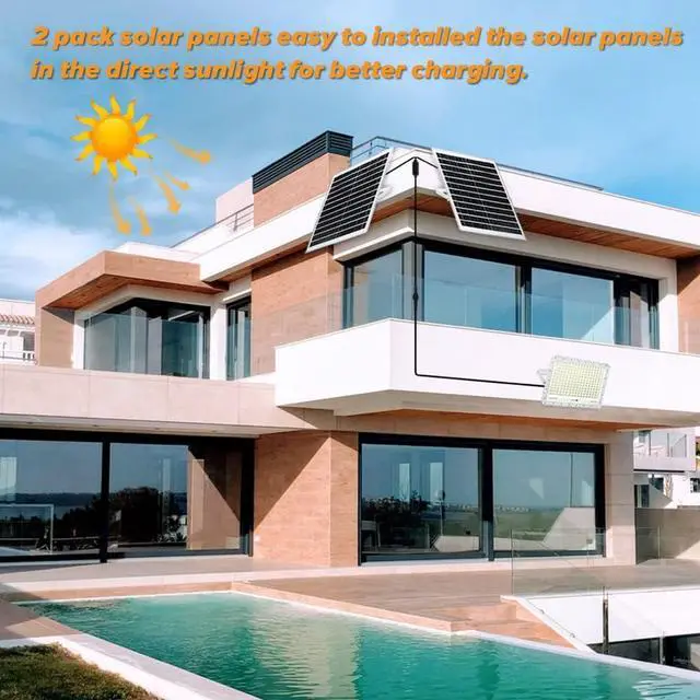 Alt view image 3 of 7 - TINSUM 500W Solar Led Flood Lights Outdoor, 28000 Lumens Solar Security Street Lights Dusk to Dawn 1920LED with Remote White Led for Parking Lot,Stadium,Yard,Swimming Pool, Pathway,Flag Pole