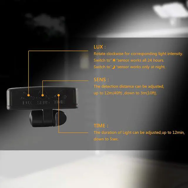 Alt view image 3 of 7 - Haian Support Waterproof Plug-in Motion Sensor Light Outdoor - 20W 5000k(Daylight) 1800LM - Dual-Headed LED Security Light for Garage - Wall Mounted Pathway Lighting - Black