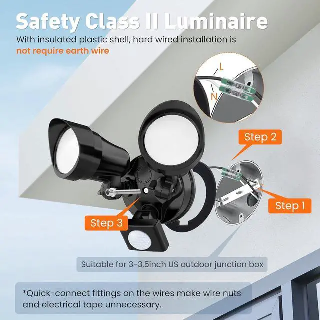 Alt view image 7 of 7 - ALUSSO LIGHTING® LED Motion Sensor Flood Lights with Remote, 25W 2000LM BRI & 3000-6500K Adjustable Security Outdoor Lights, IP65, Dusk to Dawn Outside Light for Yard, Garage, Porch (Black)