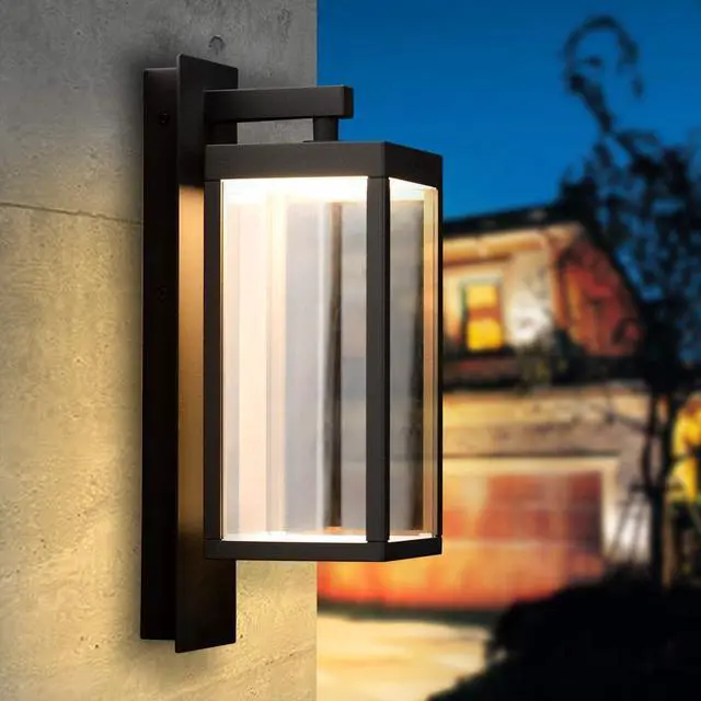 Alt view image 4 of 7 - Outdoor Wall Sconce Light Exterior IP54 Waterproof LED Wall Light Fixture Porch Light Outdoor Wall Mount Lamp Lantern Black Aluminum for Patio Garage House 13W 750Lm 3000K