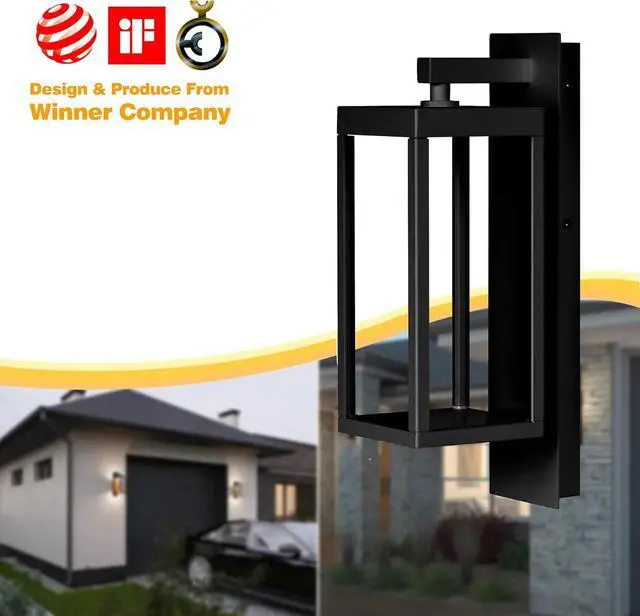 Alt view image 3 of 7 - Outdoor Wall Sconce Light Exterior IP54 Waterproof LED Wall Light Fixture Porch Light Outdoor Wall Mount Lamp Lantern Black Aluminum for Patio Garage House 13W 750Lm 3000K