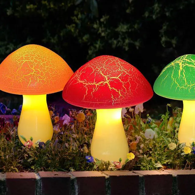 Alt view image 7 of 7 - Homeleo 8-Pack Cracked Mushrooms for Garden Decor, Solar Mushroom Lights Outdoor, Super Cute Whimsical Garden Art for Yard Decor Gnome Flowerbed Housewarming Decor(Multicolored)
