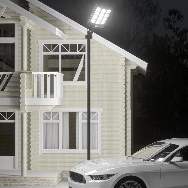 Alt view image 6 of 7 - Ofuray Of-5600W Solar Street Lights Outdoor,560000Lm Solar Security Flood Lights Parking Lot Lights Commercial Dusk to Dawn, 6500k Waterproof Led with Remote Control Motion for Street,Court,Barn